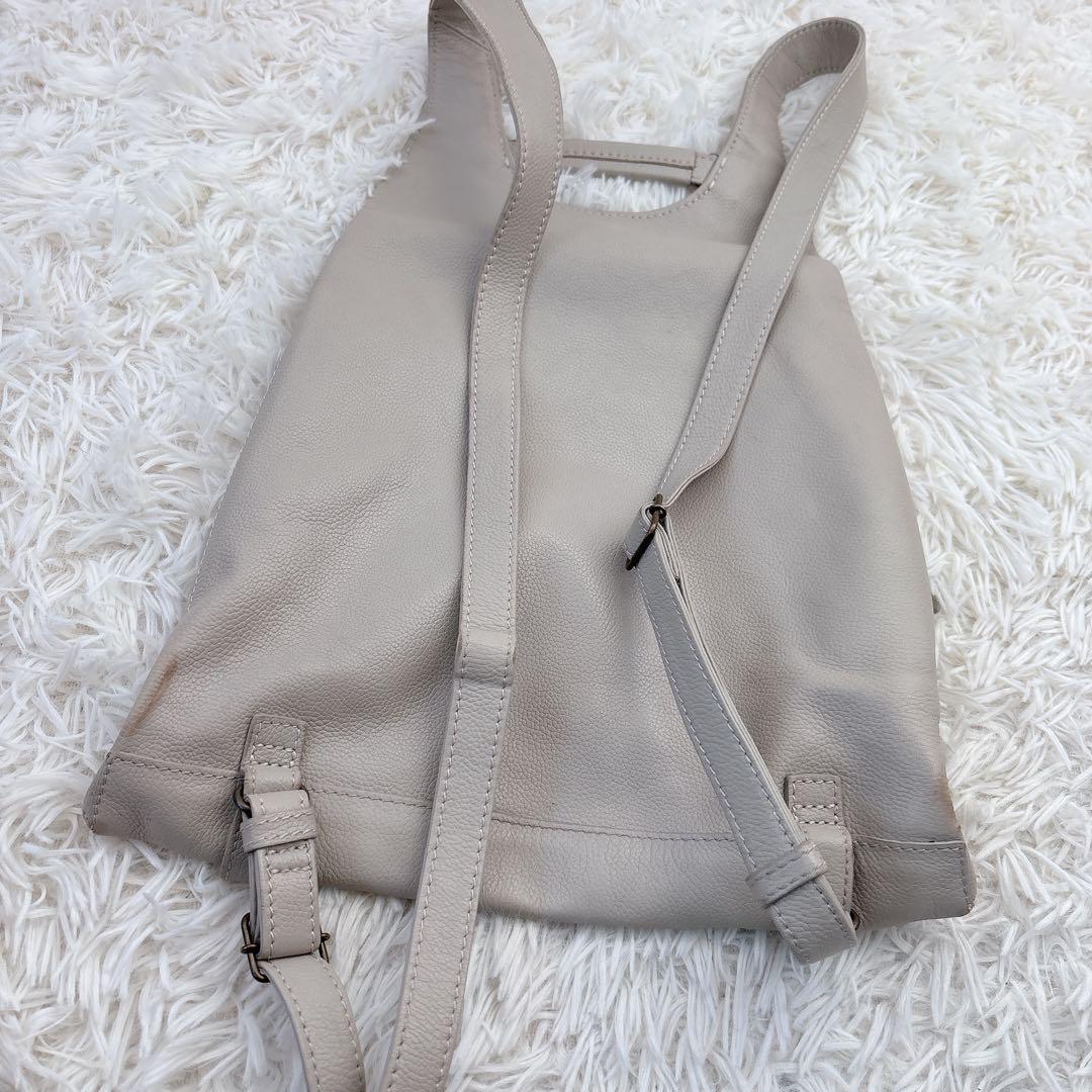 MOTHERHOUSE マザーハウス レザーリュック グレーベージュ ミニマトウ
