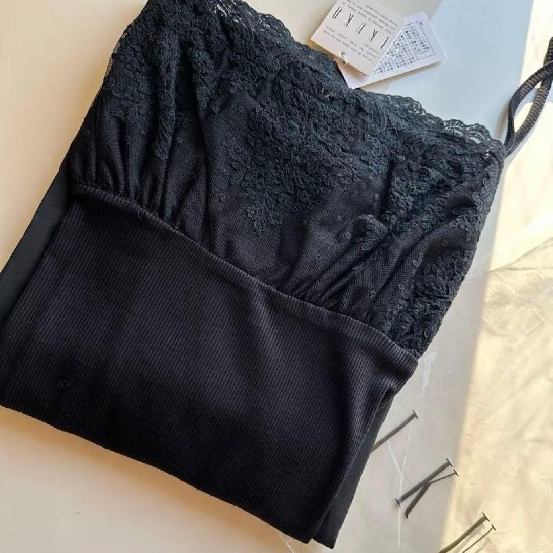 専用です！IKUKO イクコ ブラックレースキャミソールワンピース