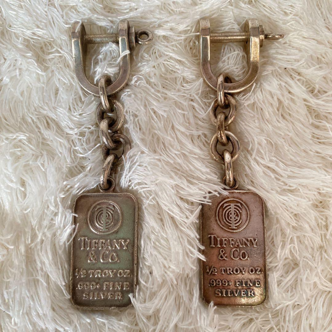 【2個セット】ティファニー インゴット キーホルダー バッグチャーム シルバー
