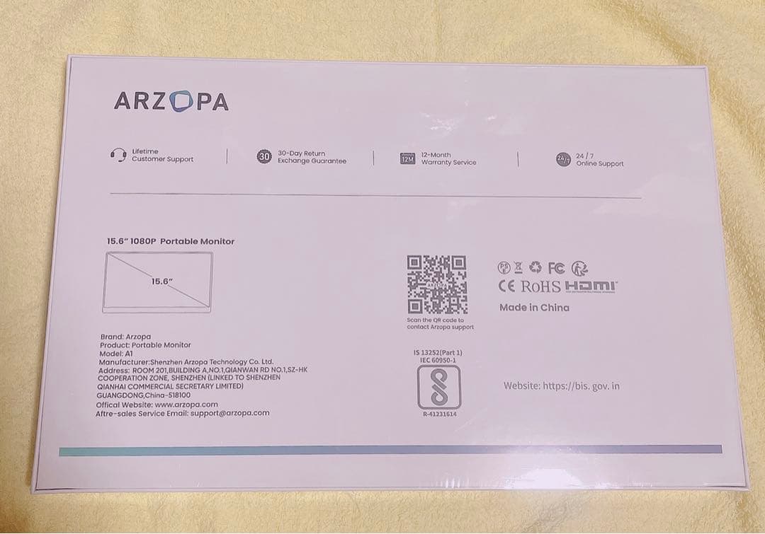 ARZOPA モバイルモニター 15.6インチ ゲーム スイッチ用 自立 非光沢