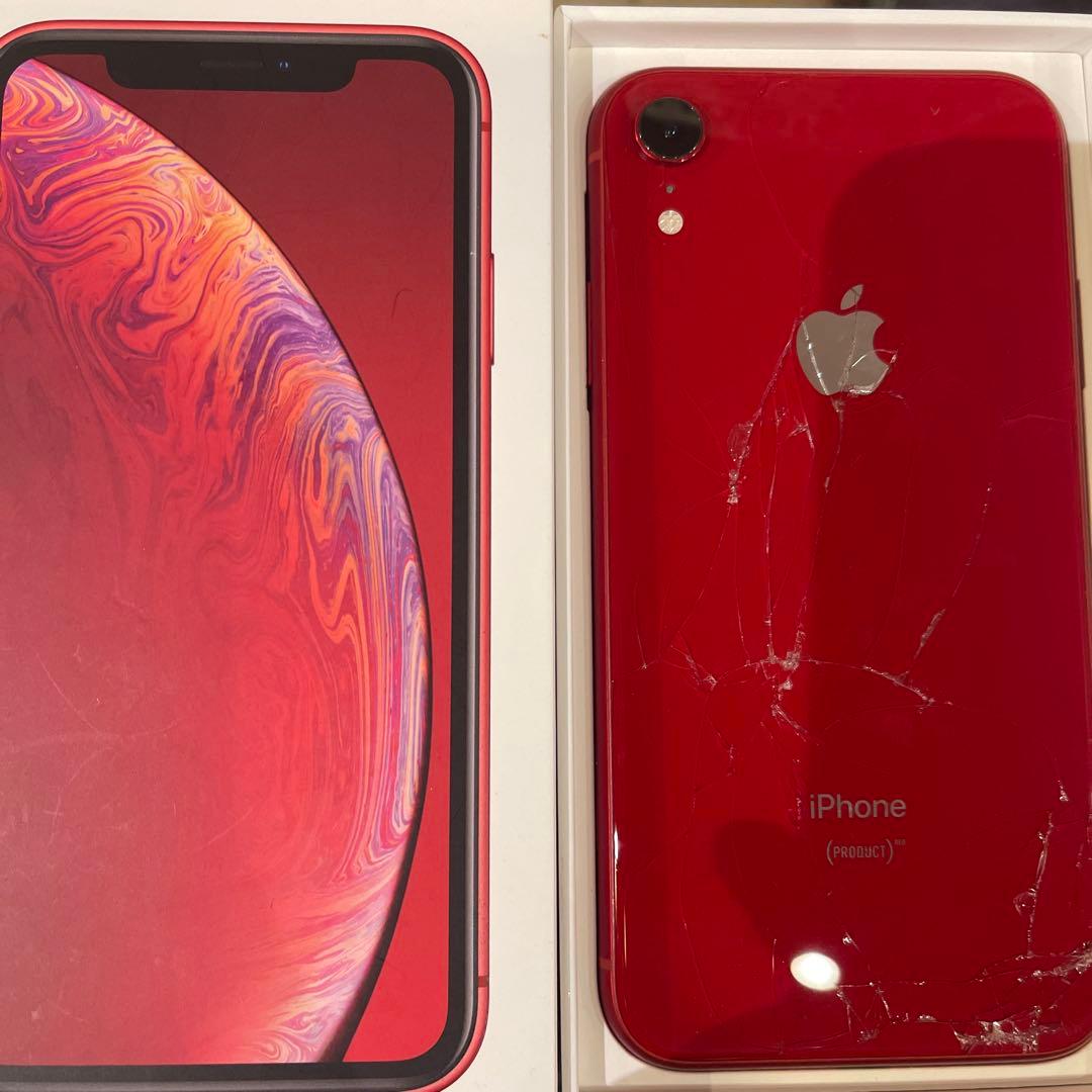 iPhone XR (PRODUCT)RED 背面ひびあり