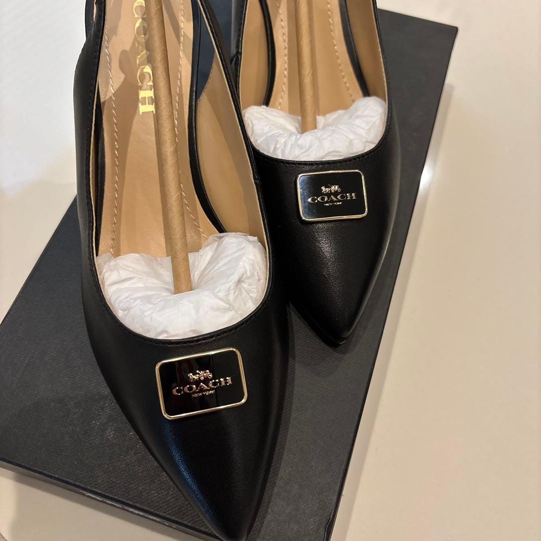 新品‼️COACH ブラック スリングバックパンプス23cm