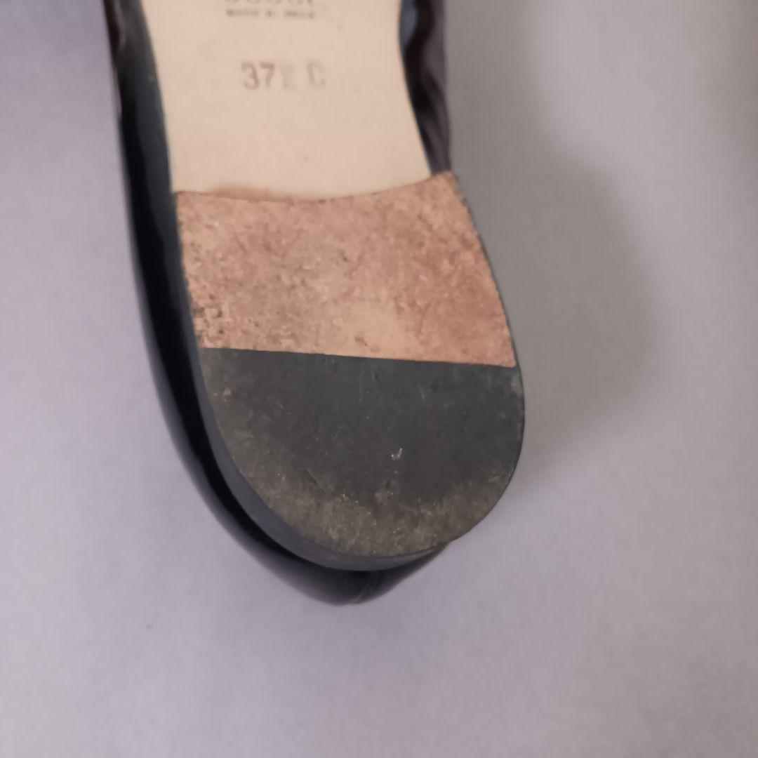 689/良品/GUCCI グッチ/ローファー/ブラック/エナメル/バンブービット