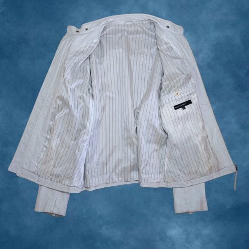 激レア　TAKA-Q　ライダースジャケット　シングル　Ｌサイズ　ホワイト　牛革