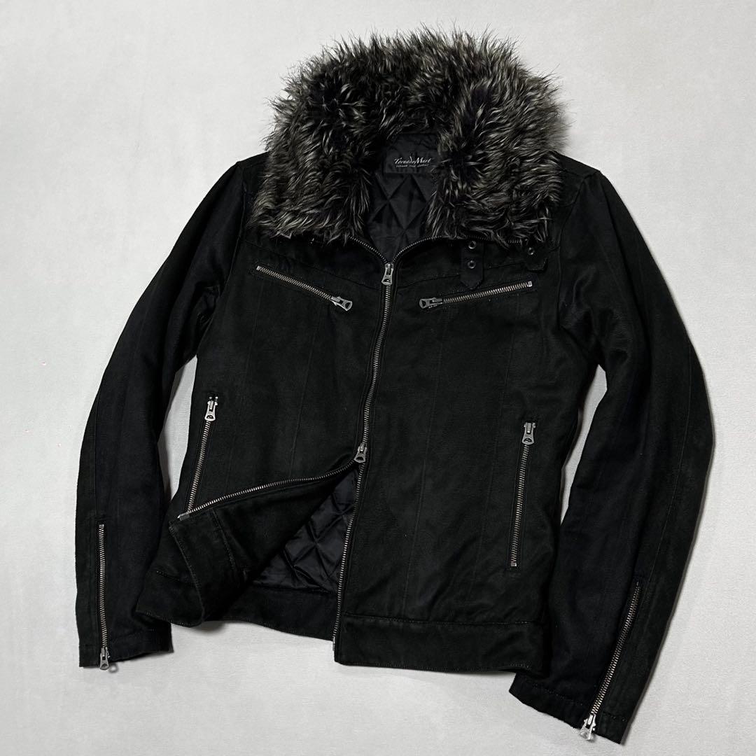 Tornado mart ベロア フェイクムートン ファー ライダース お兄系