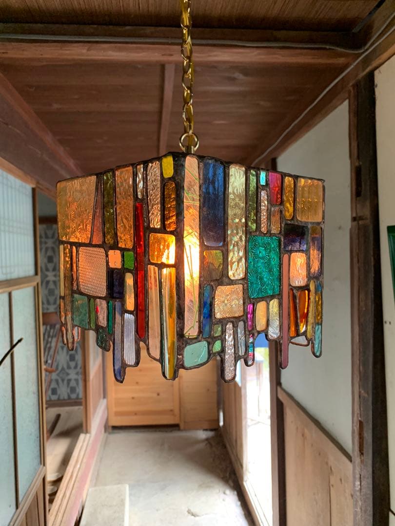 ステンドグラスペンダントライト　ひっかけシーリングランプ