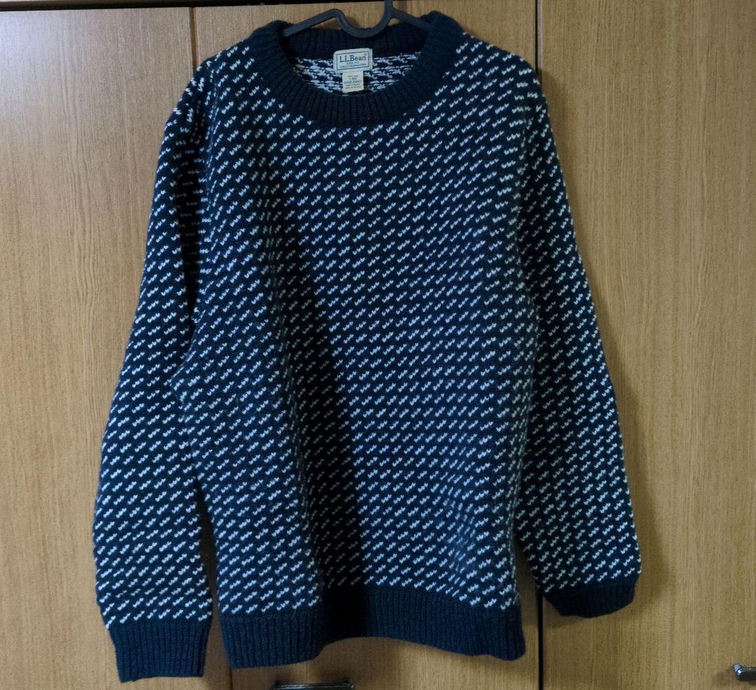 ノルウェー製【L.L.Bean 】ローゲージクルーネックセーター　バーズアイ