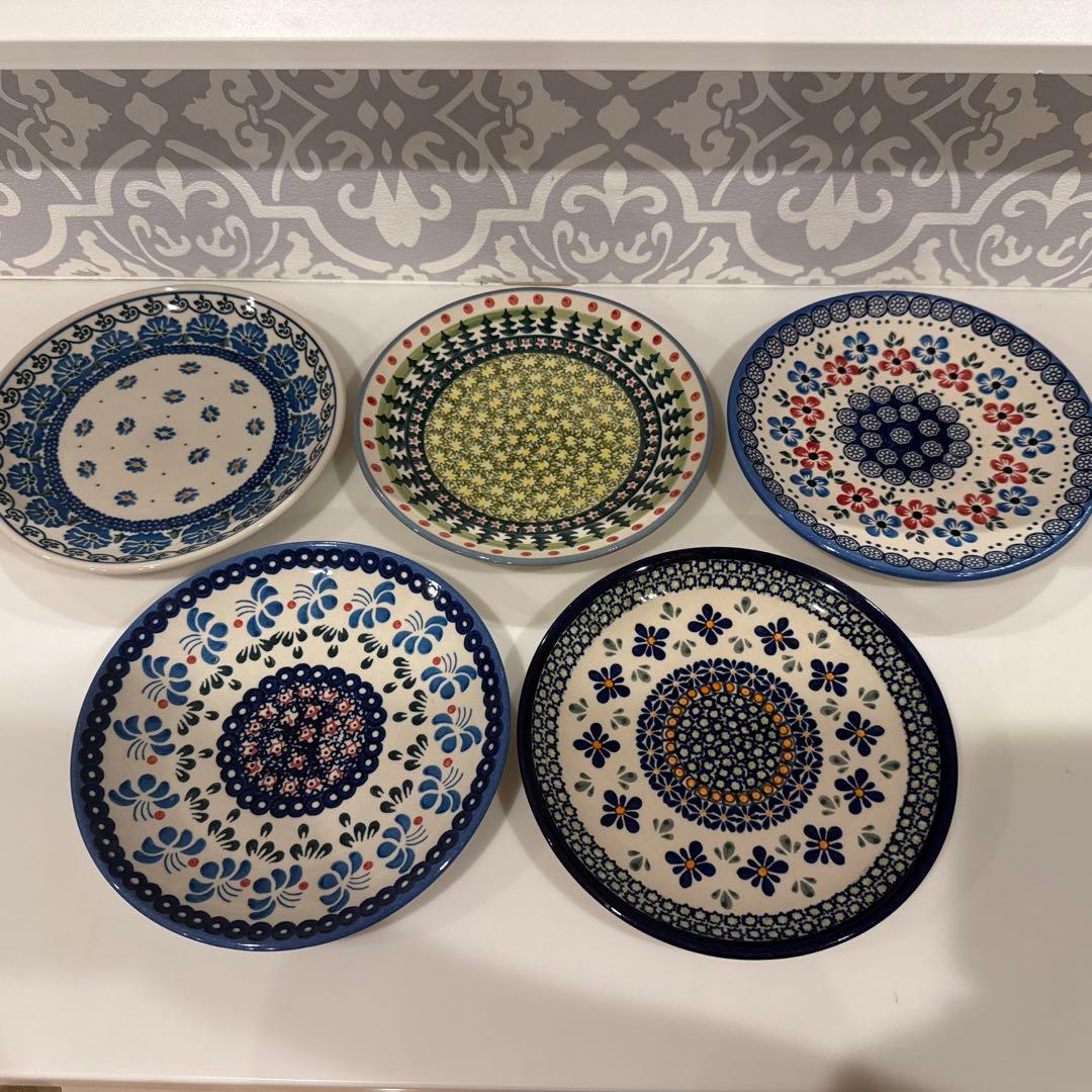 ポーリッシュポタリー　お皿　5枚セット