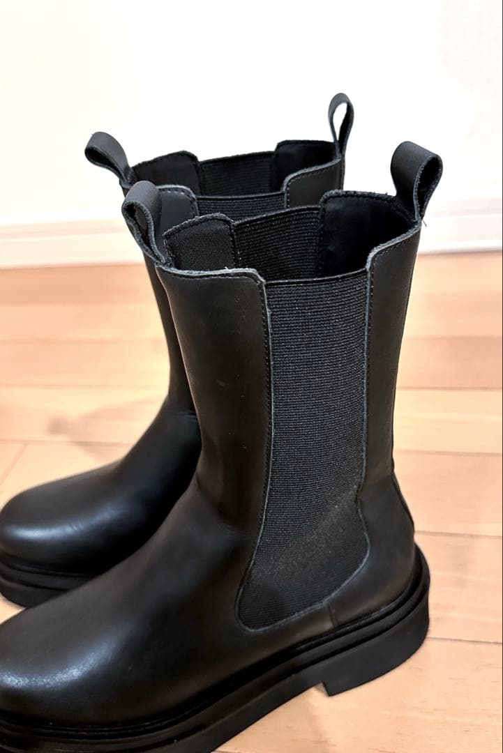 UNITED ARROWS ハーフサイドゴアブーツ 36 黒 美品 レザー