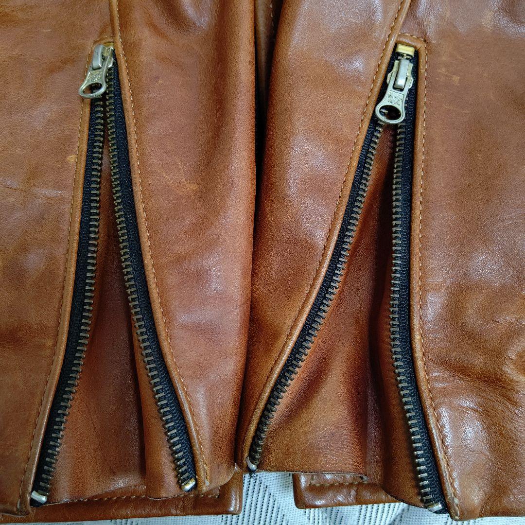 VANSON バンソン ENF エンフィールド 茶 36 ライダース 革ジャン