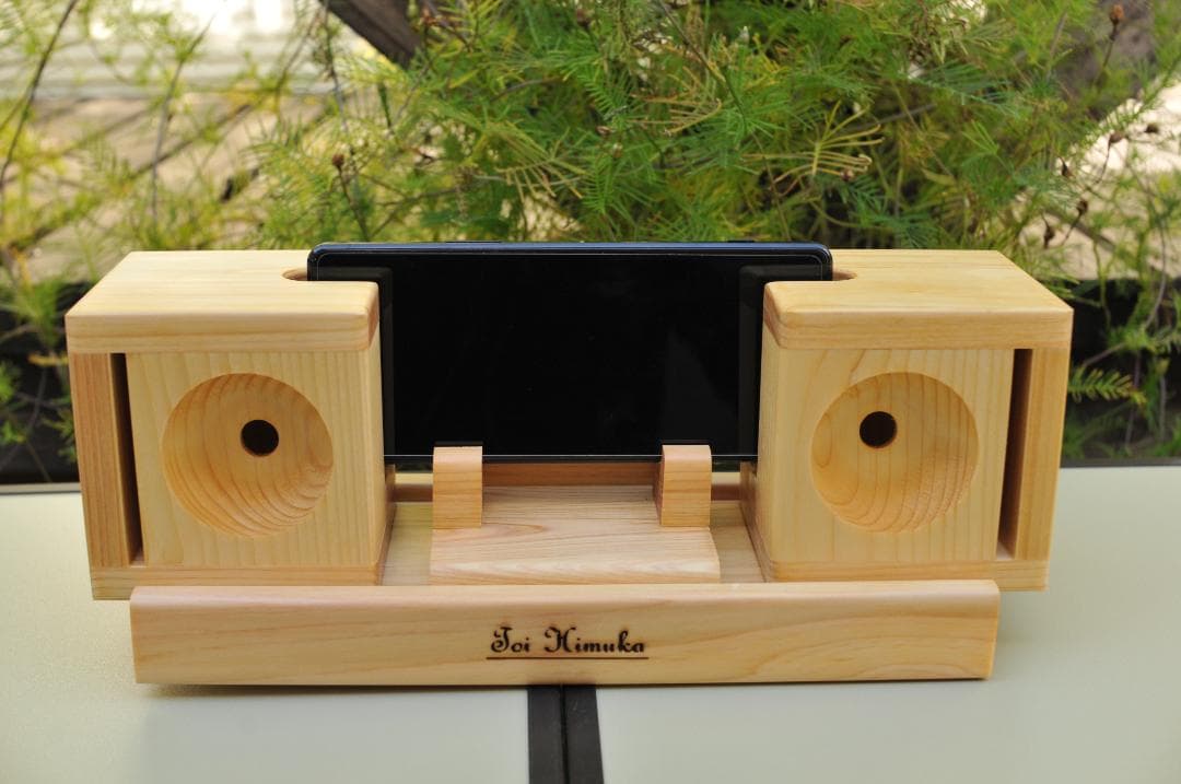 スマートフォン用ステレオ無電源スピーカー　モバイル版