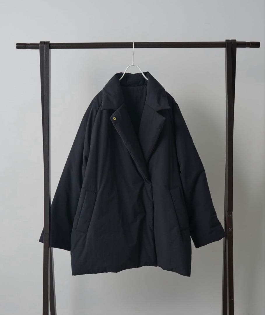 美品【中綿テーラードコート】pual ce cin 黒 ダウンジャケット