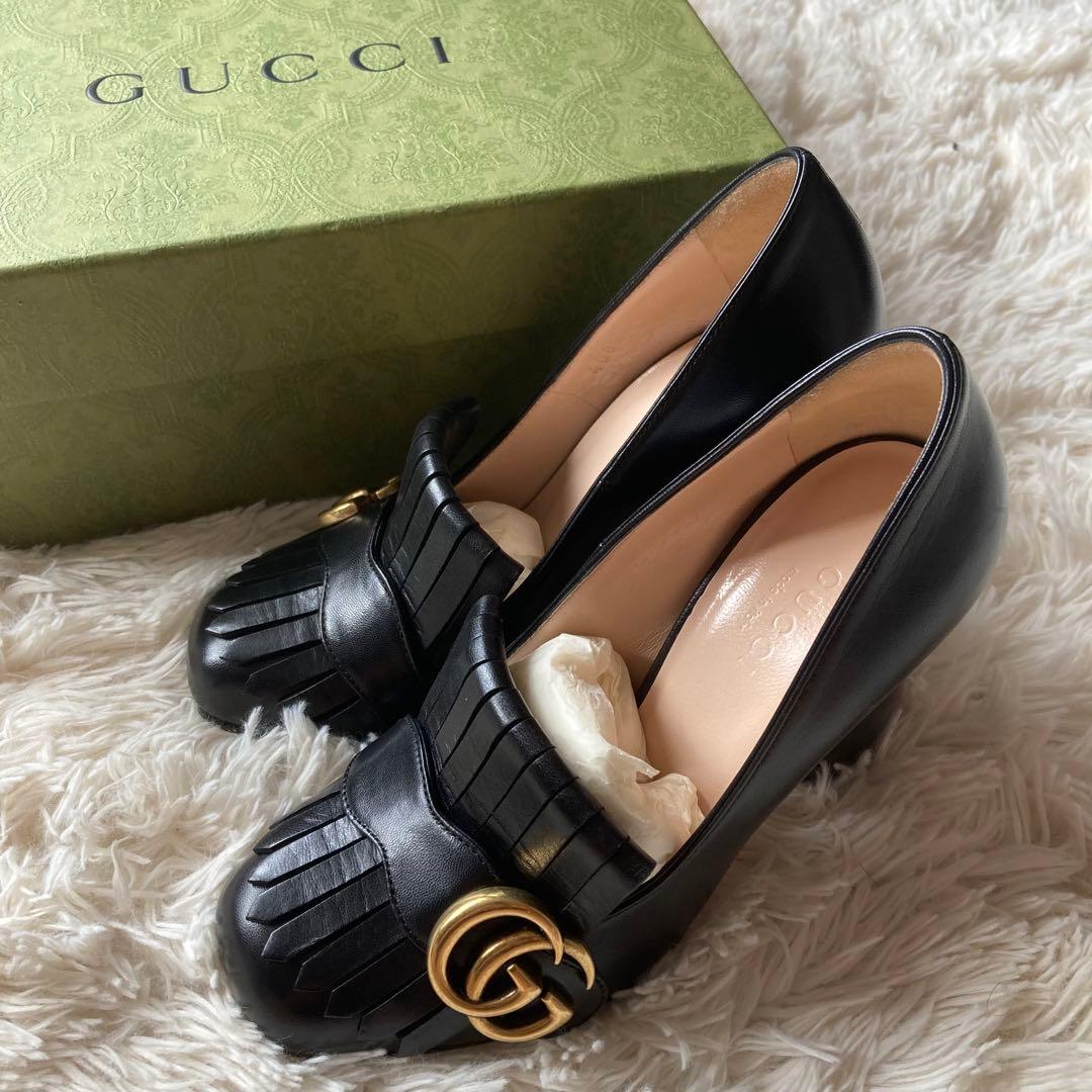 ★グッチ★パンプス★ggマーモント★フリンジ★タッセル★408206★
