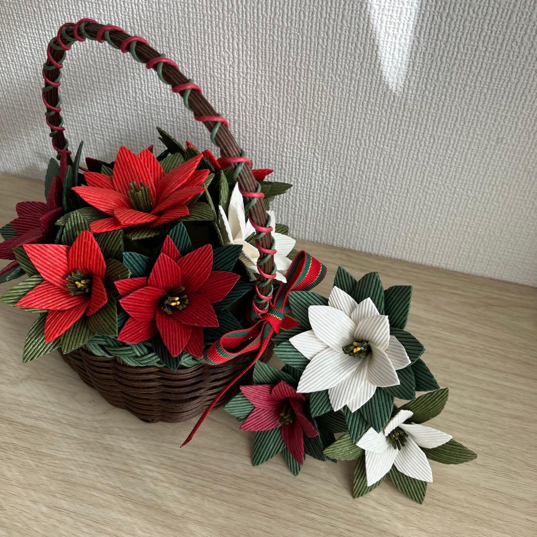 森ママ　ひまわり花かご&ポインセチアかご