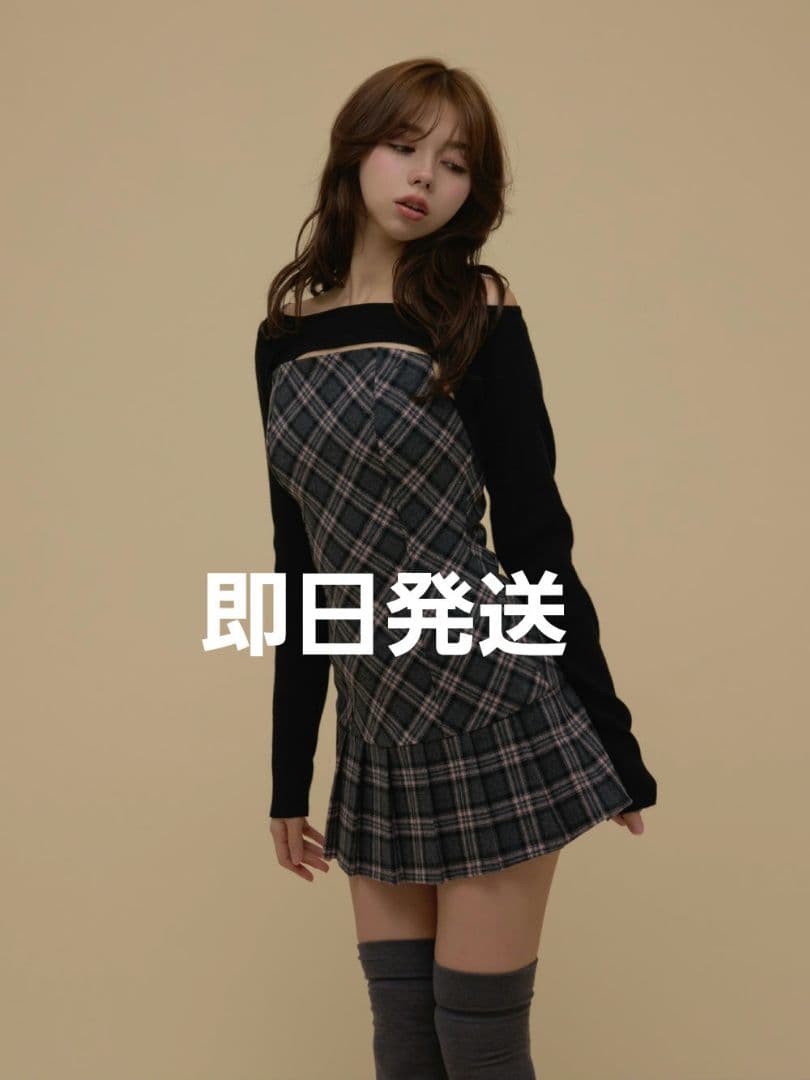 即日発送Selena check mini dress新品タグ付き