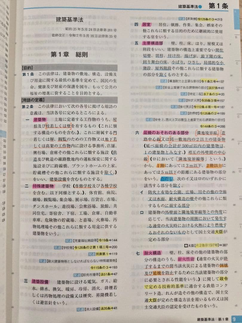 令和8年度版　TAC建築基準法令集　線引き済み　2026年度　一級建築士