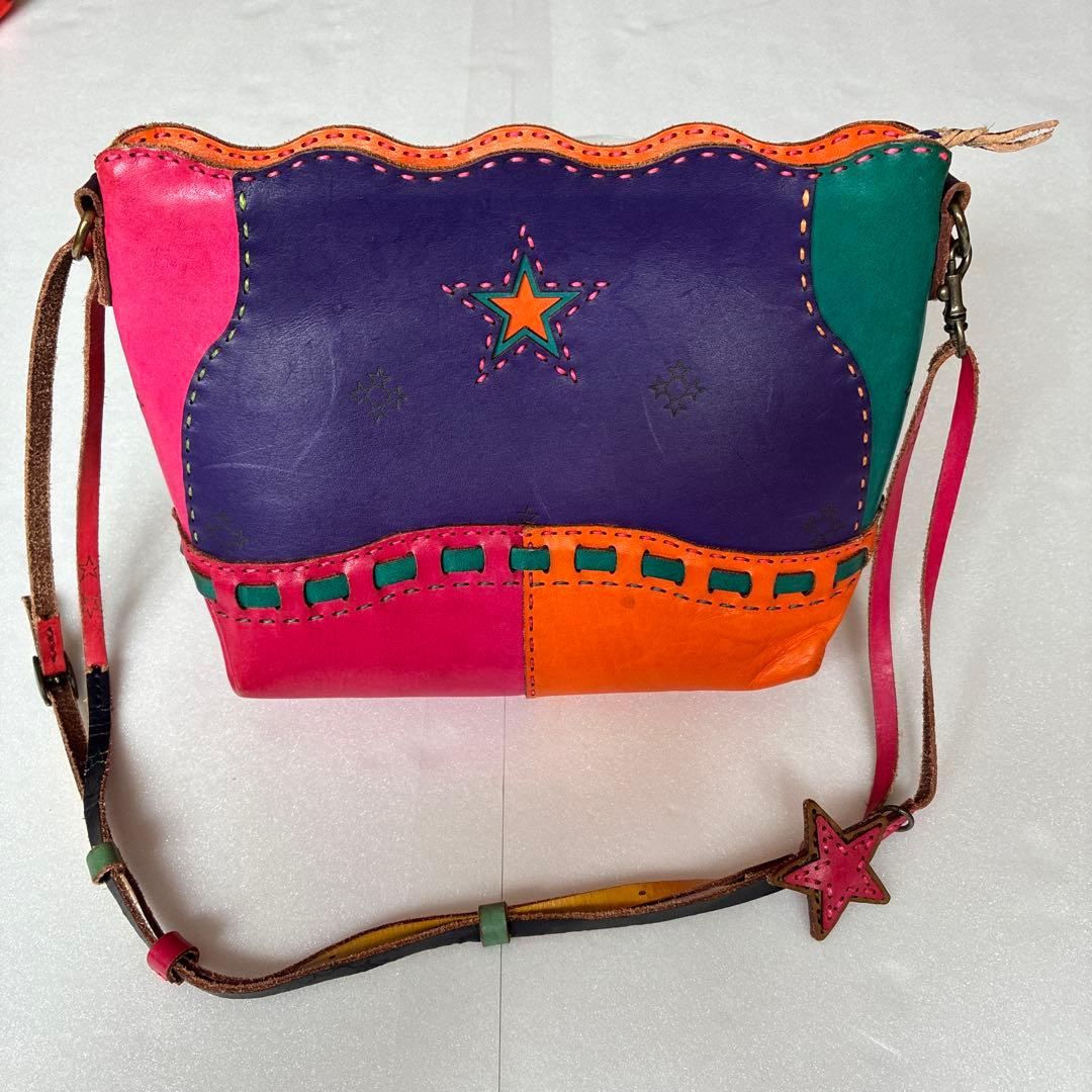 オジャガデザイン カラフルレザーショルダーバッグ