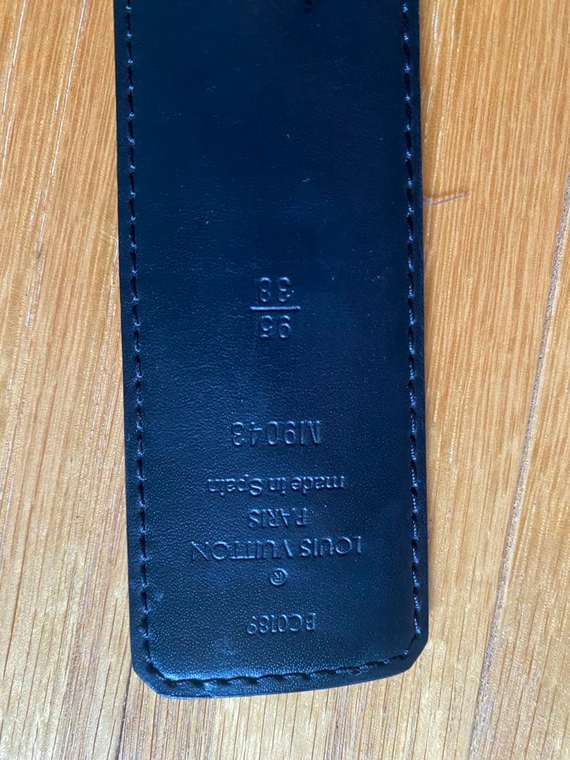 ルイ・ヴィトン ブラックレザー ベルト 95