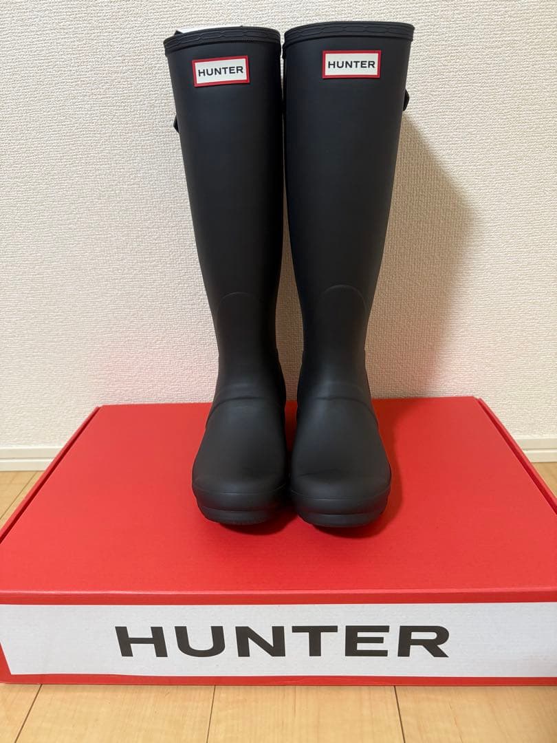 【新品・未使用】HUNTER 長靴 ブラック24cm UK5