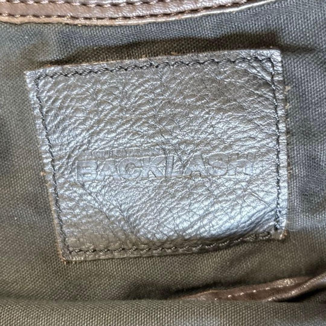 希少✨BACKLASH メッセンジャーバッグ レザー ブラウン×カーキ 大容量