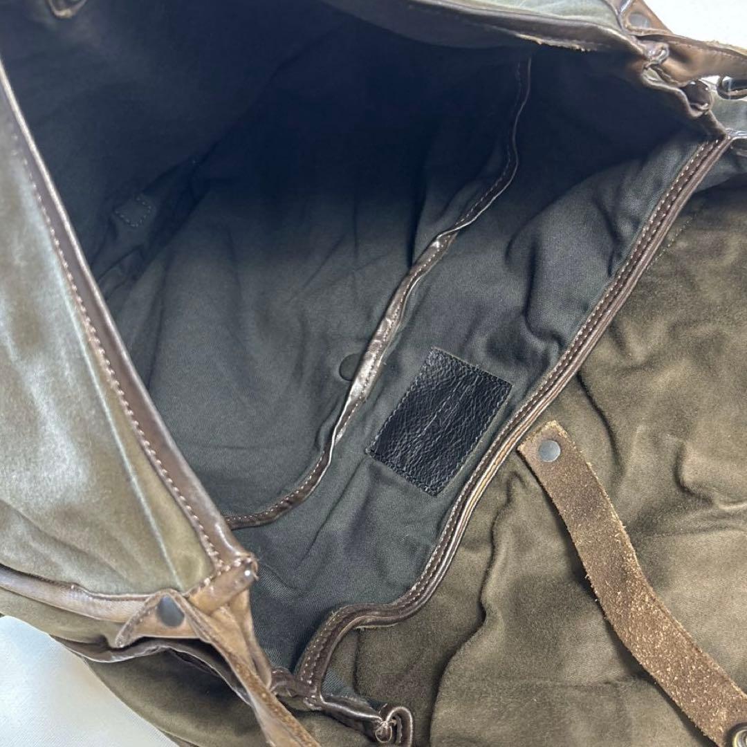 希少✨BACKLASH メッセンジャーバッグ レザー ブラウン×カーキ 大容量