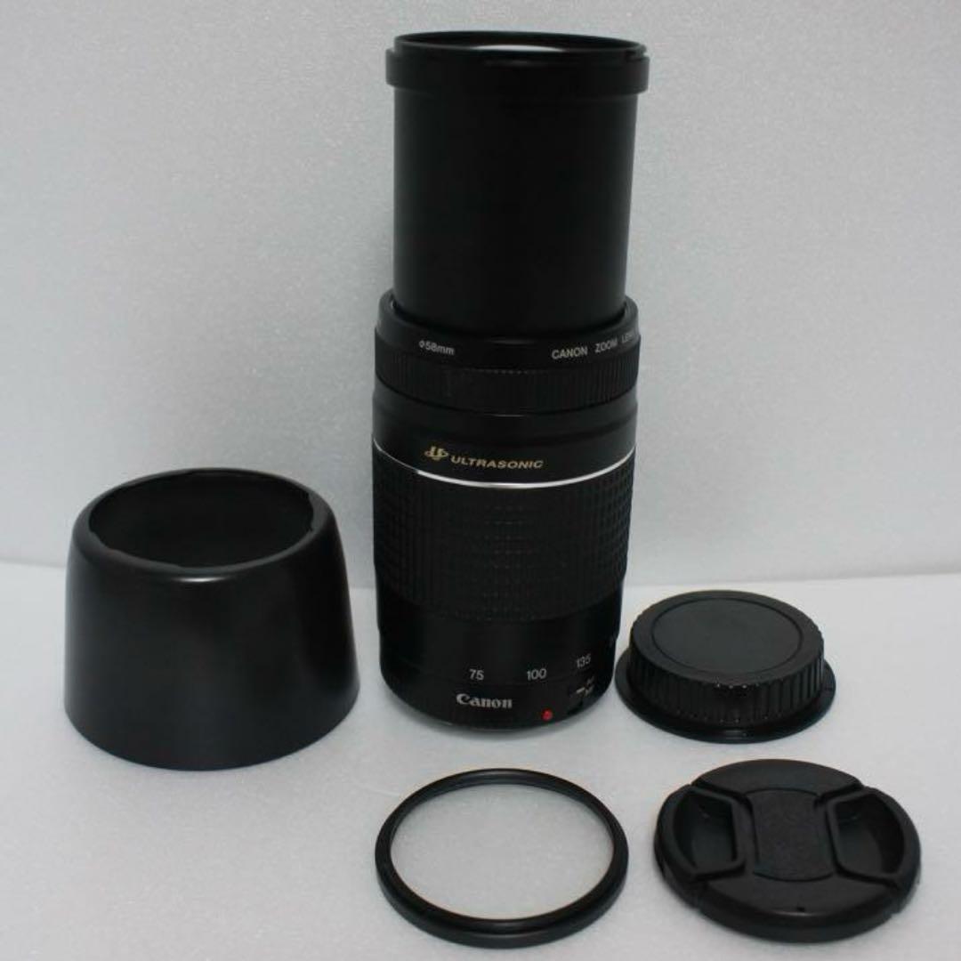 迫力の300㎜/フード付/望遠レンズ　Canon EF75-300㎜