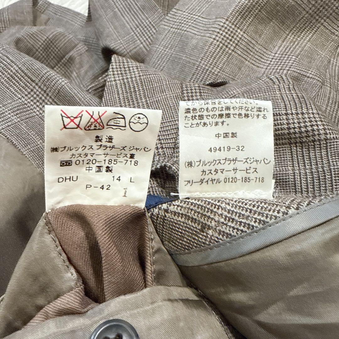 【美品】ブルックスブラザーズ セットアップスーツ パンツ ブラウン チェック 6