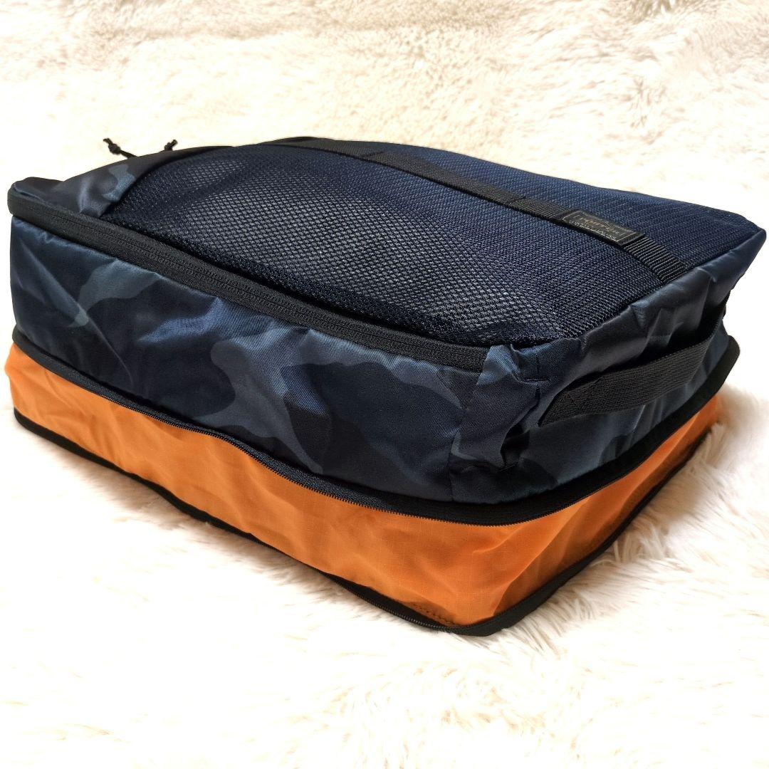【超美品】PORTER　EFFECT　ポーチ L　ウッドランドネイビー　タグ付き