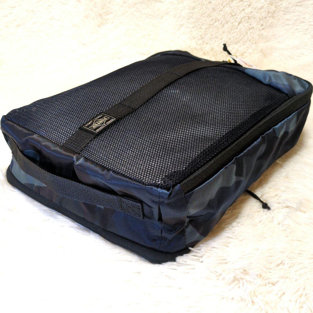 【超美品】PORTER　EFFECT　ポーチ L　ウッドランドネイビー　タグ付き