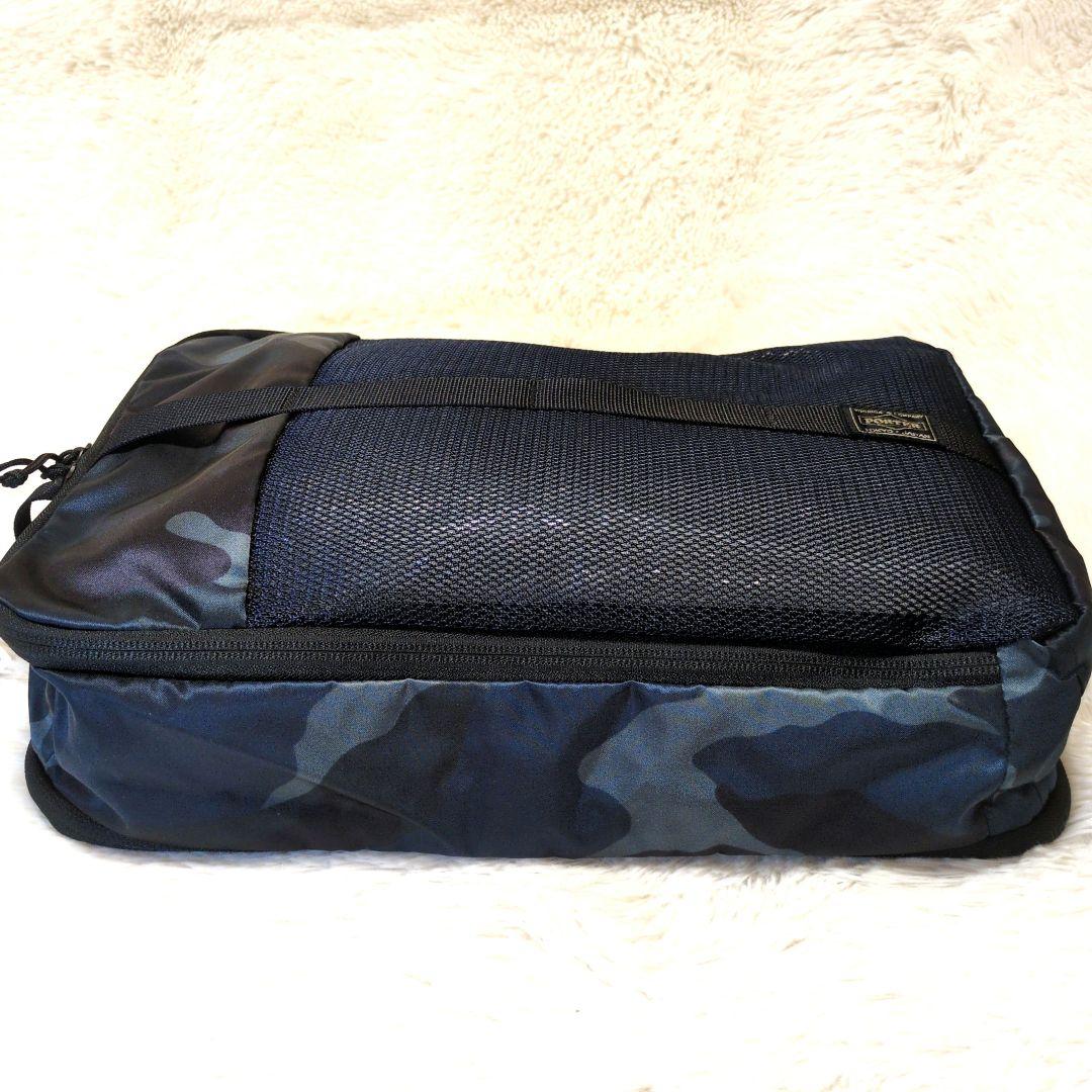 【超美品】PORTER　EFFECT　ポーチ L　ウッドランドネイビー　タグ付き