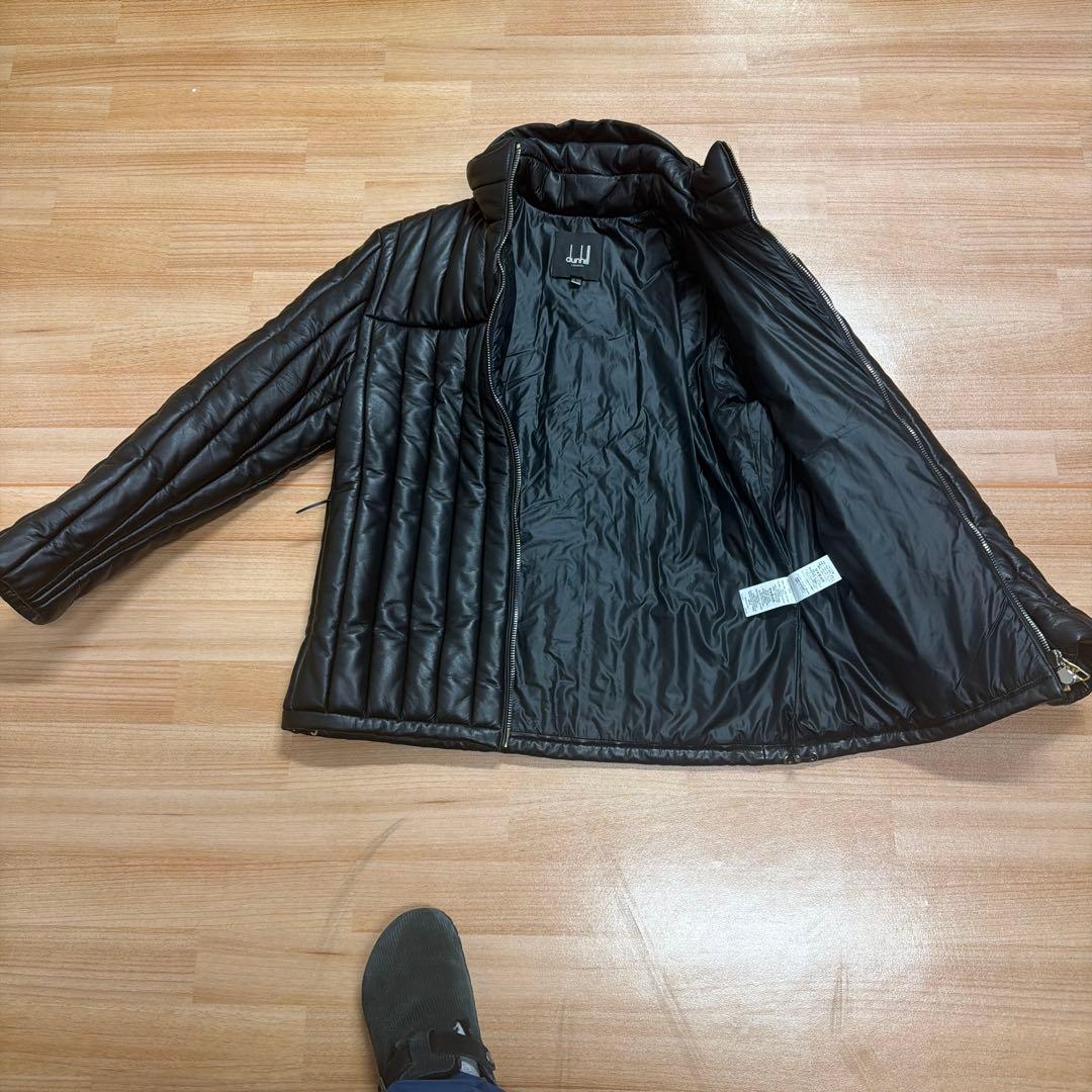 dunhill ブラック キルティングレザー ジャケット