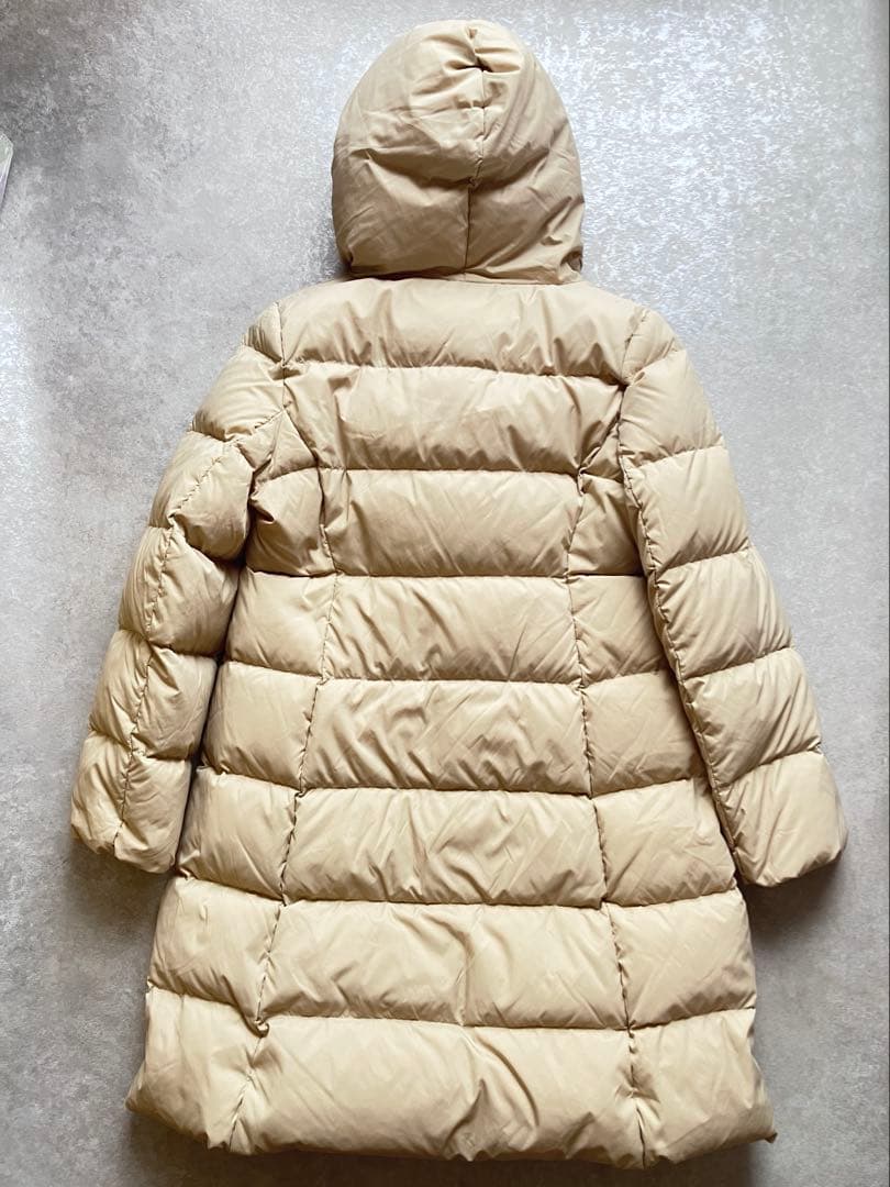 タグ付き PLST マットナイロンビッグフードロングダウン ベージュ 洗えるL