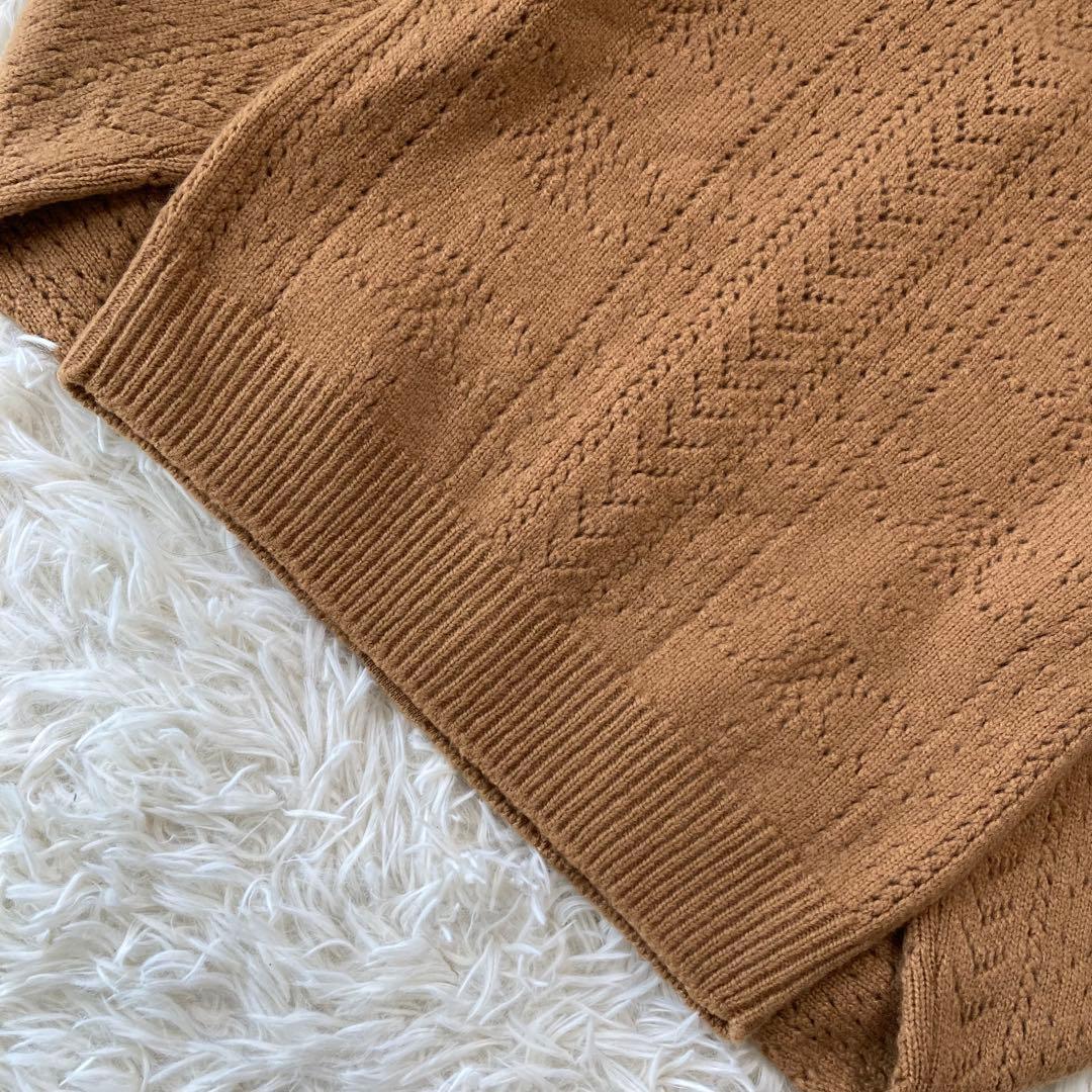 極美品 セリーヌ トリオンフ編み ウール カシミヤ シルク カーディガン