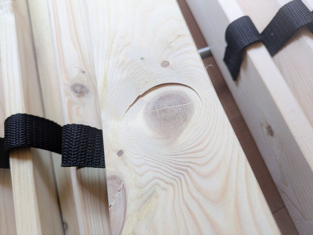 DEWEL シングル/セミダブル ベッドフレーム2つセット 無垢材 組立