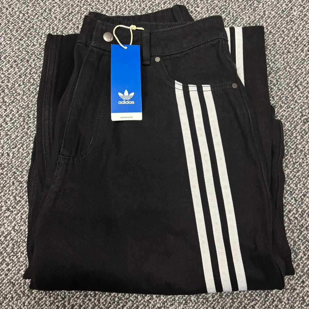 新品28⭐️adidas アディブレイク 2-IN-1 デニムパンツ ブラック×白