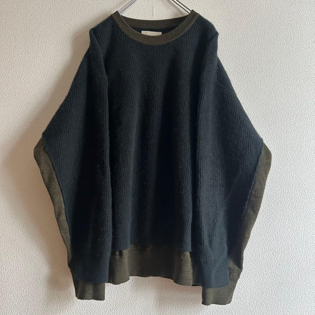 YOKE ヨーク ドッキングニット ベイビーアルパカ ウール グリーン