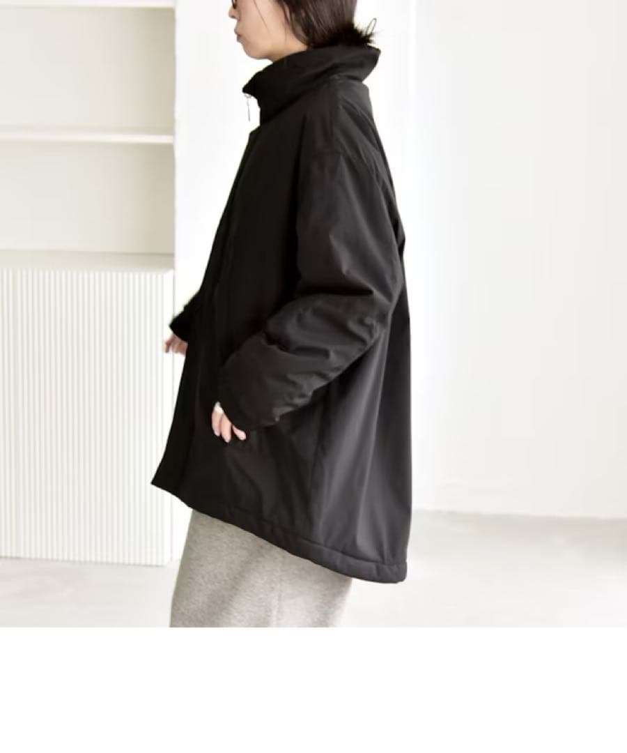 quaranciel 中綿 スタンドカラー ダブル ジップ モンスター コート