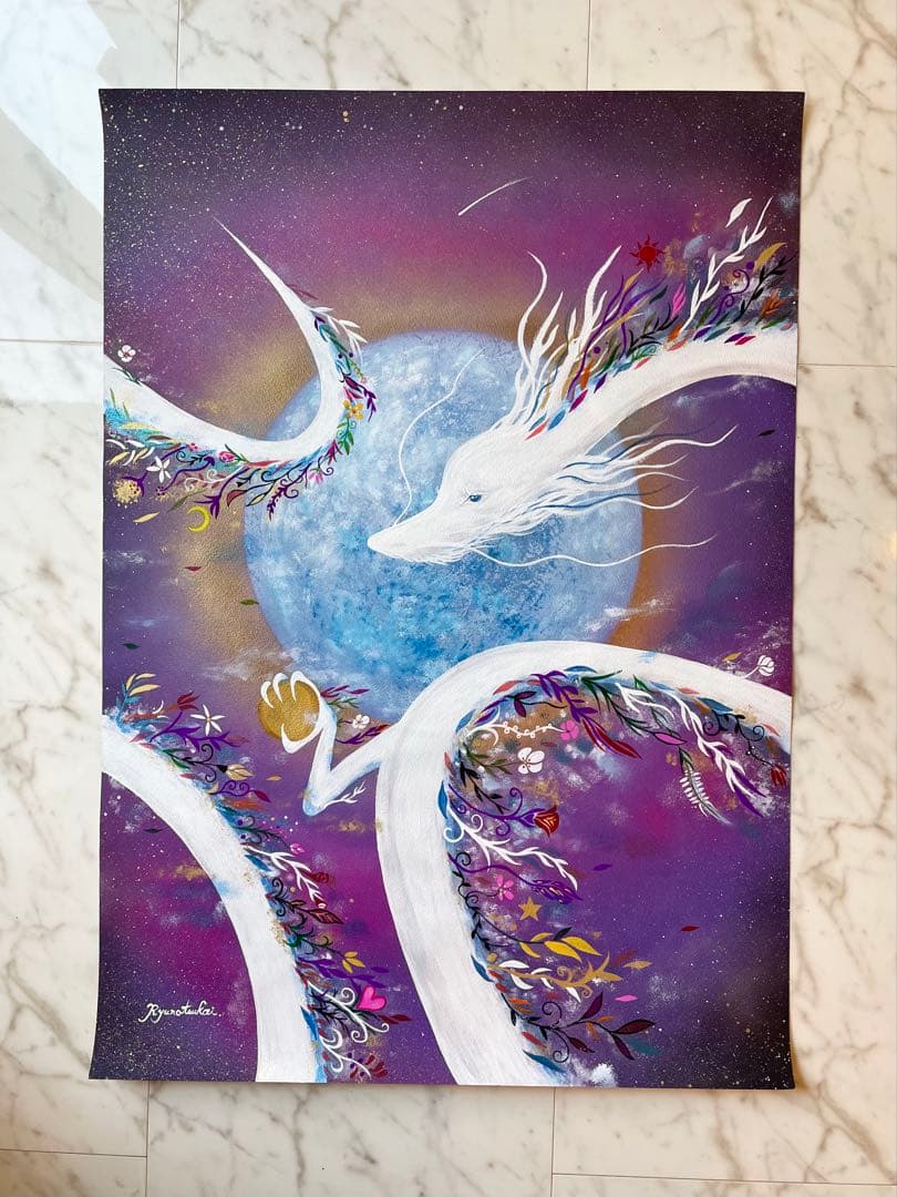 ありりん0703☆ 龍神 アート(額縁なし) 開運絵画 龍ノツカイ