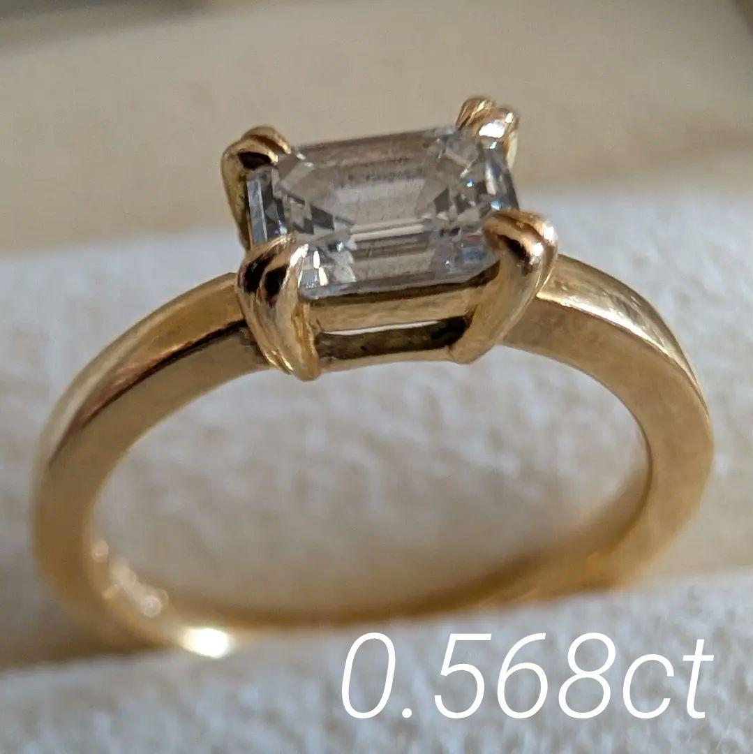 【ORECCHIO】 鑑定書付 0.568ct 天然ダイヤモンドリング 18K
