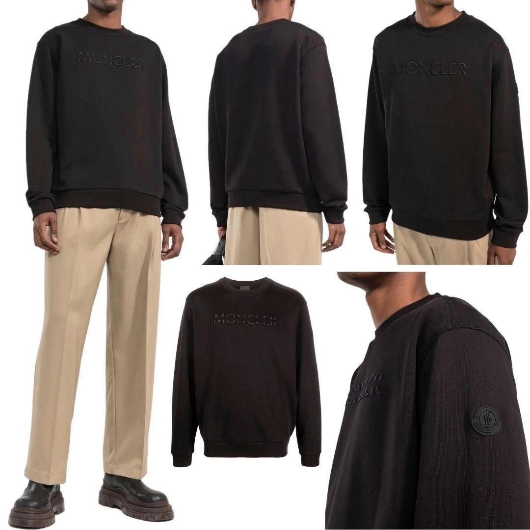 新品未使用☆MONCLER 3Dレタリング刺繡ロゴ スウェット XL Black