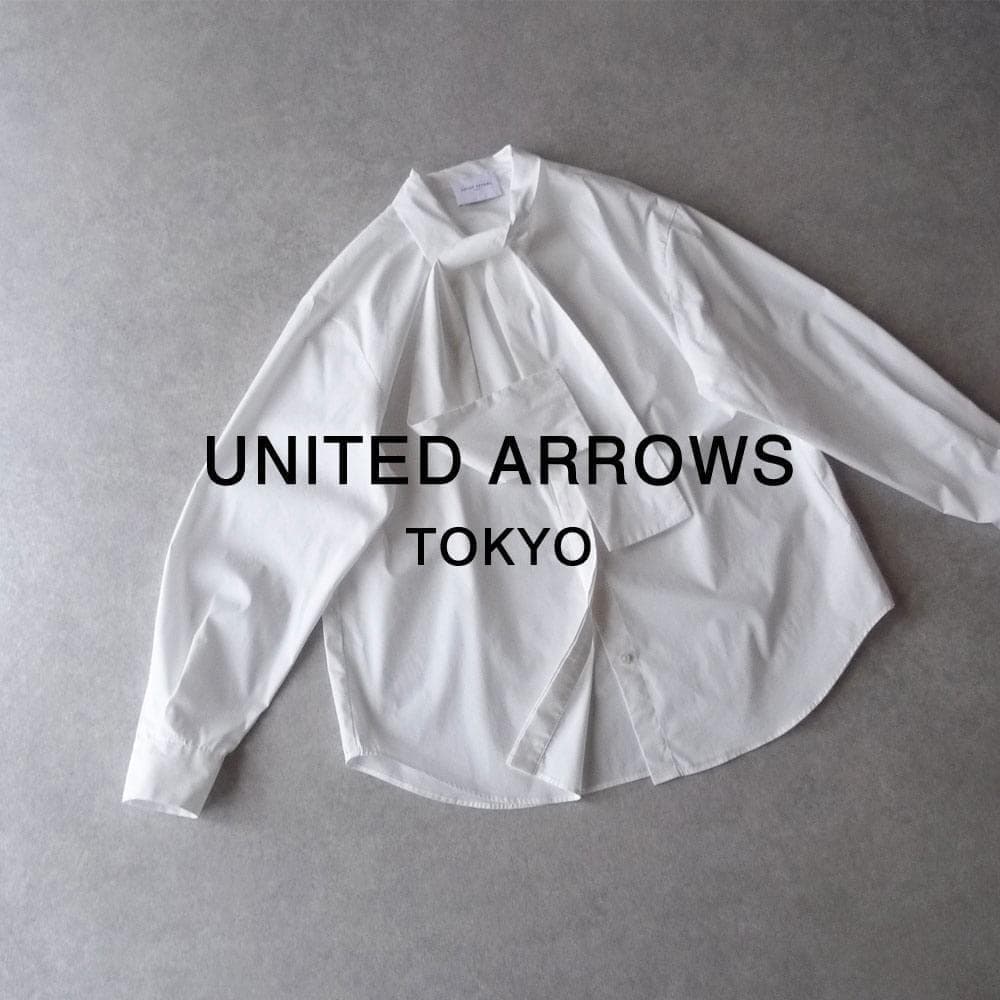 美品 ユナイテッドアローズ TOKYO 2万 ボウタイブラウス ホワイト 520