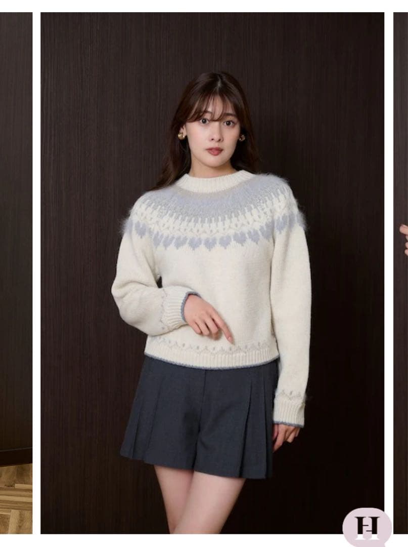 トップス Herlipto Heart Fair Isle Knit Pullover