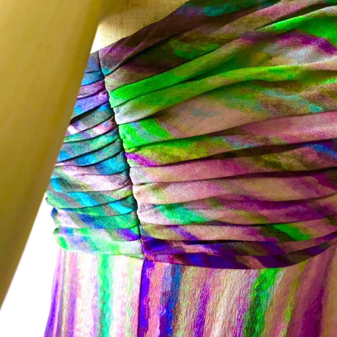 極美品✨◆BCBGMAXAZRIA◆30万 シルク100%マキシドレスワンピース