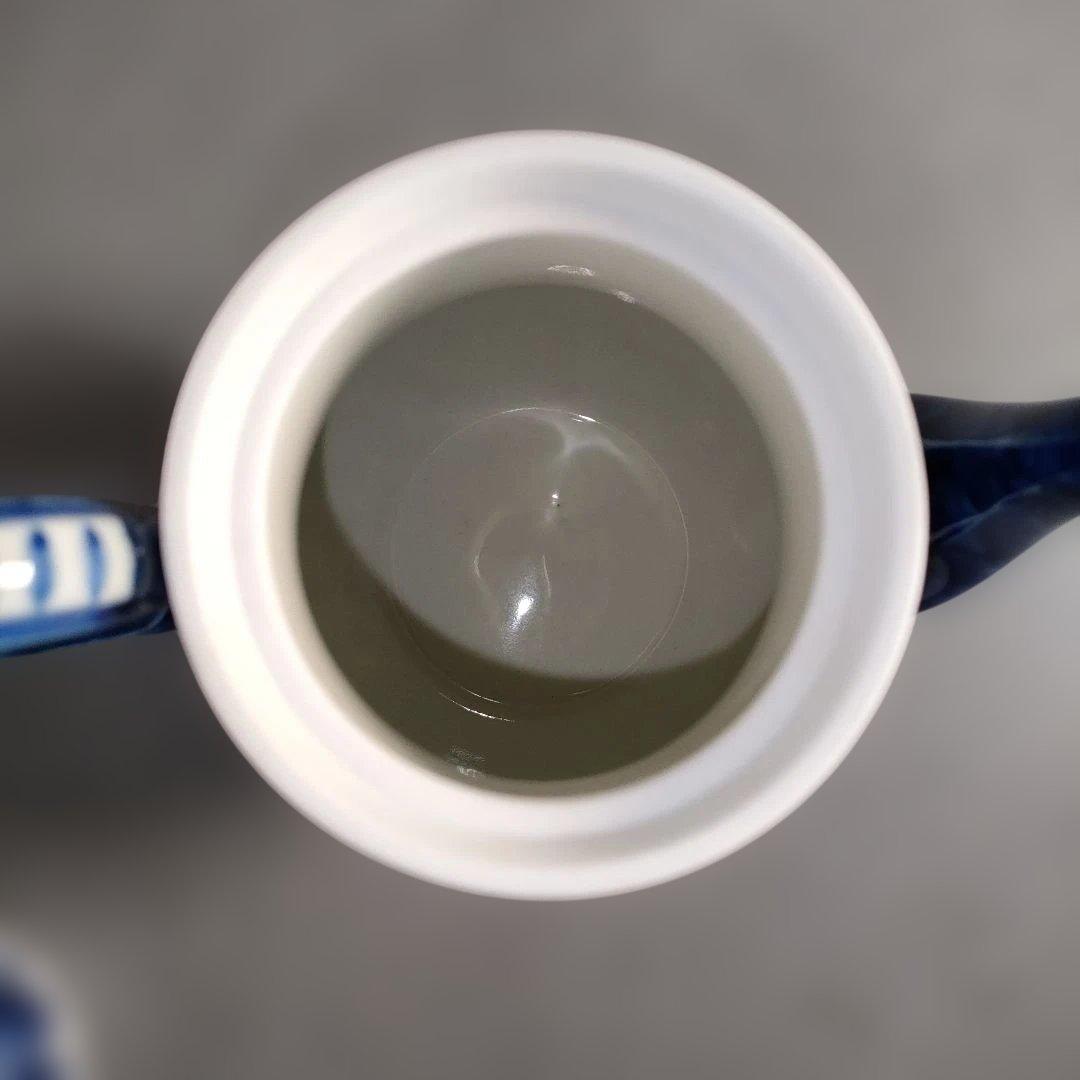 A1352-9/有田焼/深川製磁/染付花唐草文VOCポット/茶器/茶道具/煎茶器