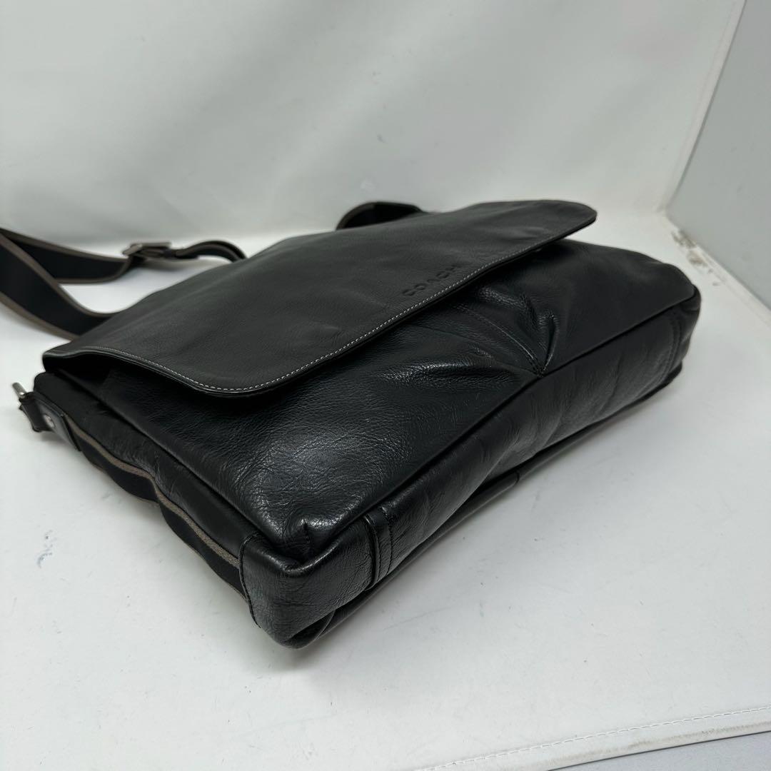 【美品】COACH コーチ ショルダーバッグ メッセンジャー レザー メンズ
