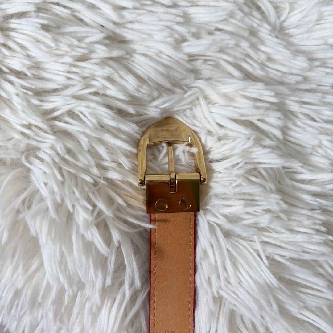 【正規品】ルイヴィトン　ベルト　モノグラム　ヴェルニ　エナメル　赤