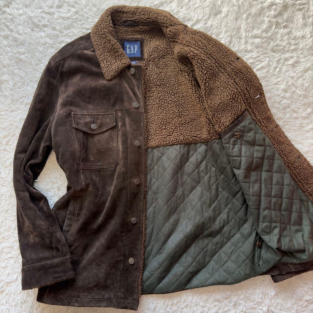 美品✨old gap リアルスウェード ジャケット レザー　Lサイブラウン