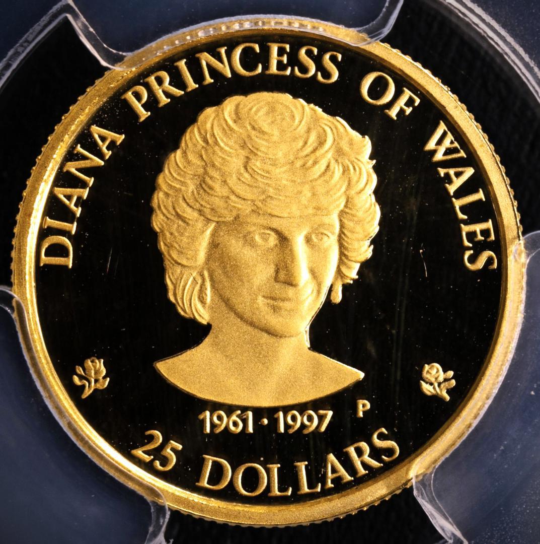 PCGS-PR68 DCAM　クック諸島 ダイアナ　金貨 25ドル 1997