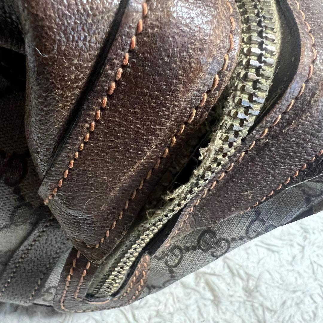 【希少】GUCCI グッチ　GG柄　ボストンバッグ　シェリーライン　PVC