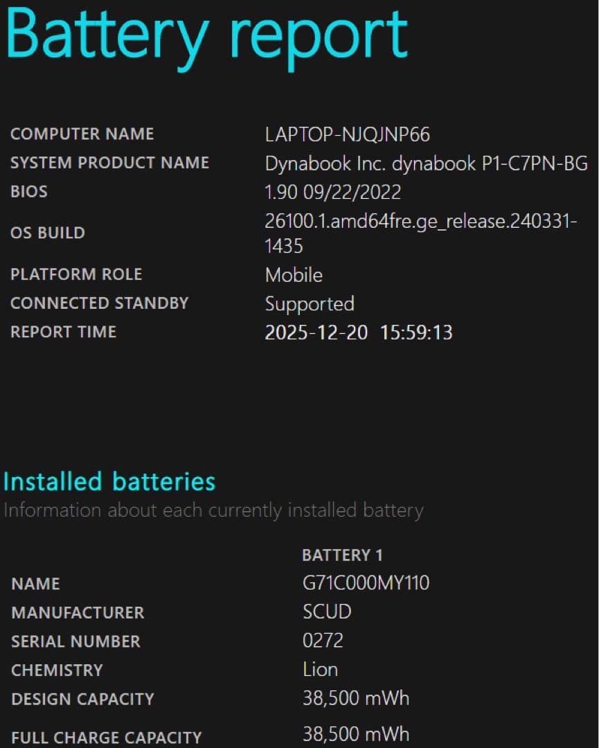 Windowsノート本体 dynabook P1-C7PN-BG i7 11560G7 SSD2TB